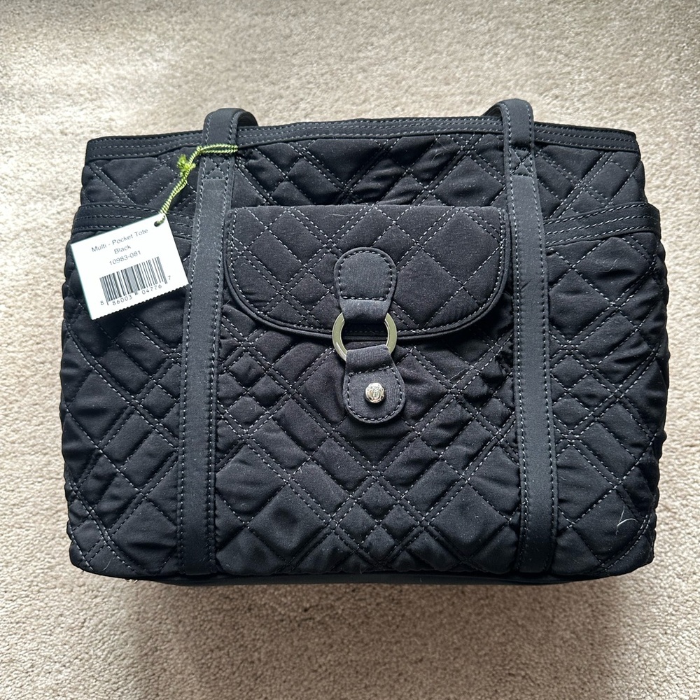 Vera Bradley Quilted Black Tote Bag